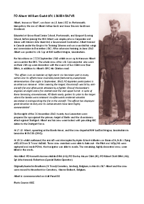 A preview of a PDF biography for Gadd, Albert William